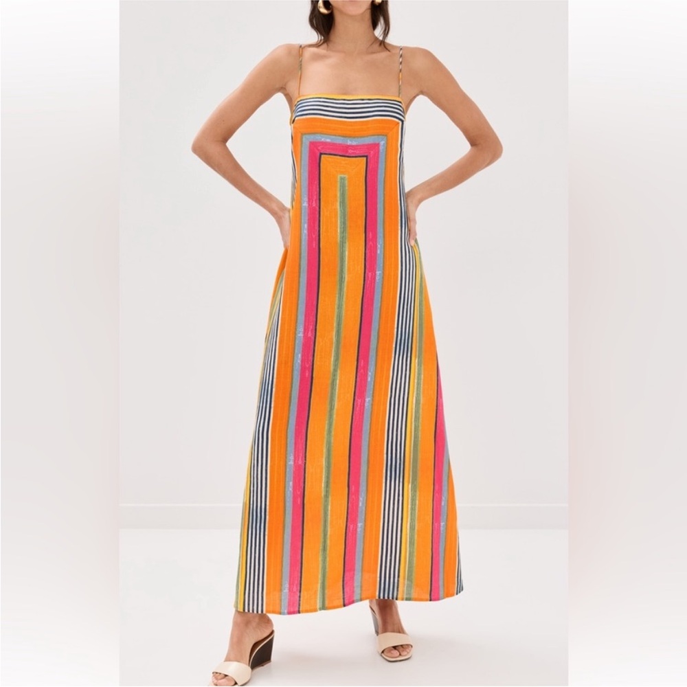 STAUD Laura striped linen sundress. Worn once and dry cleaned!